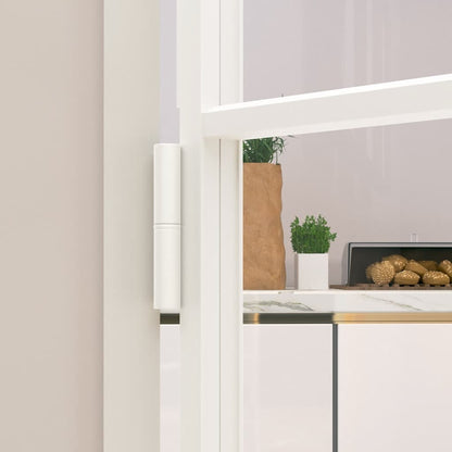 vidaXL Interior Door White 102x201,5 cm Tempered Glass&Aluminium Slim
