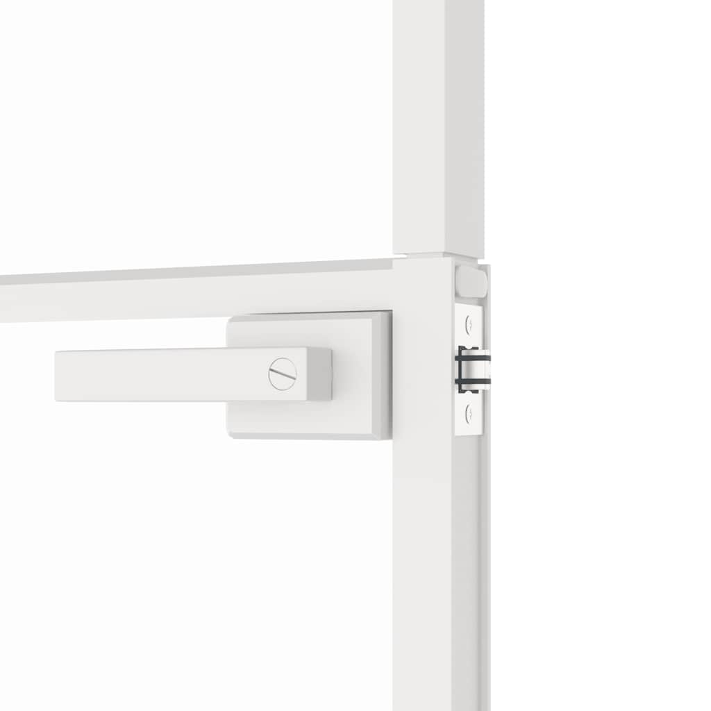 vidaXL Interior Door White 102x201,5 cm Tempered Glass&Aluminium Slim