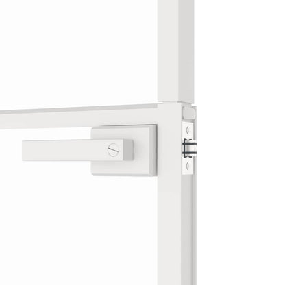 vidaXL Interior Door White 76x201,5 cm Tempered Glass&Aluminium Slim