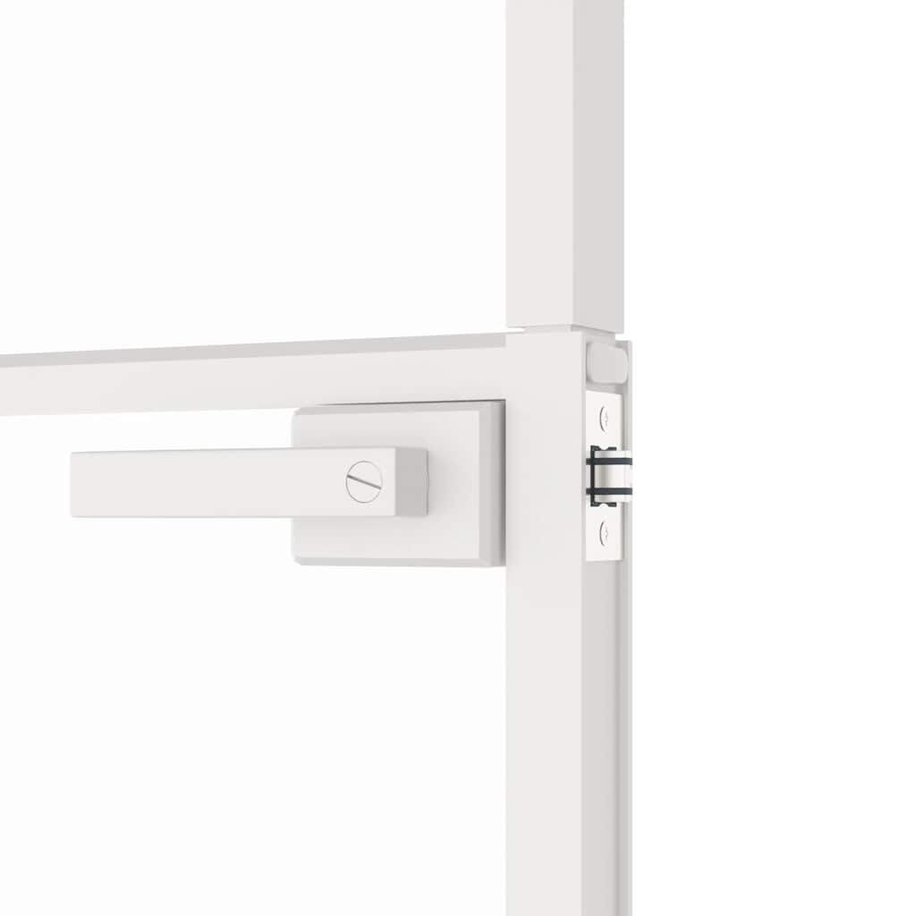 vidaXL Interior Door White 83x201,5 cm Tempered Glass&Aluminium Slim