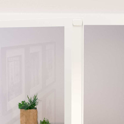 vidaXL Interior Door White 93x201,5 cm Tempered Glass&Aluminium Slim
