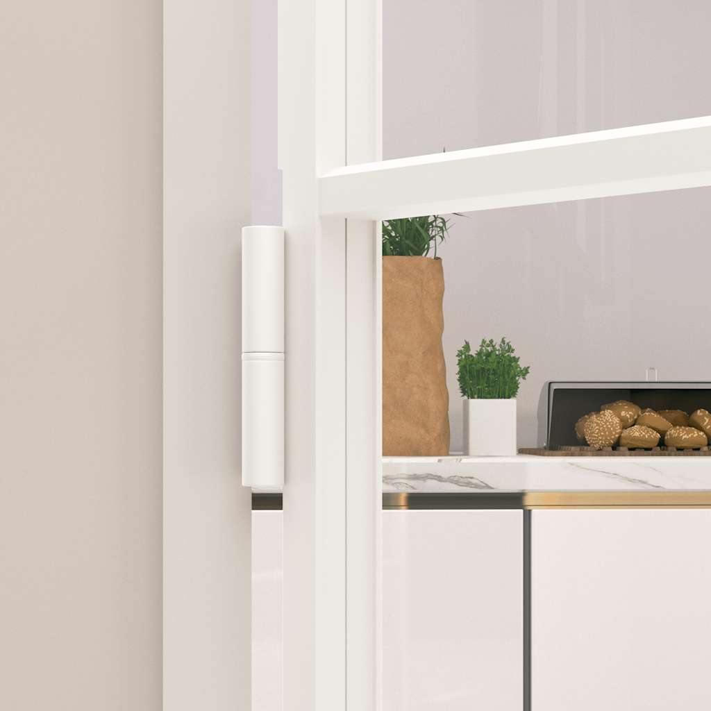 vidaXL Interior Door White 93x201,5 cm Tempered Glass&Aluminium Slim