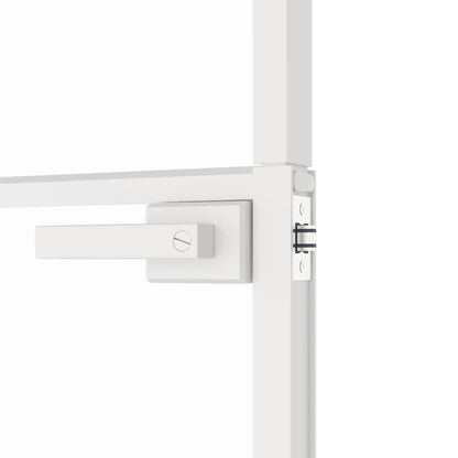 vidaXL Interior Door White 93x201,5 cm Tempered Glass&Aluminium Slim