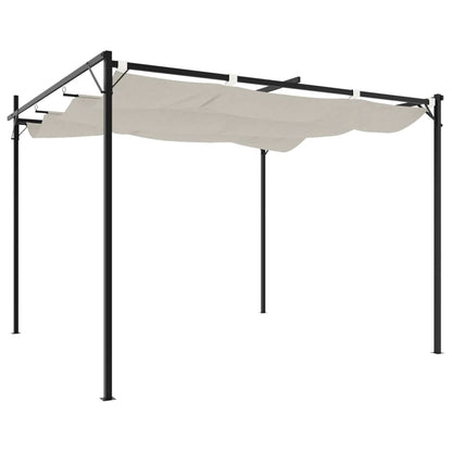 vidaXL Pergola with Retractable Roof Cream 295x292x230 cm