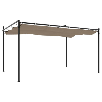 vidaXL Pergola with Retractable Roof Taupe 395x292x230 cm