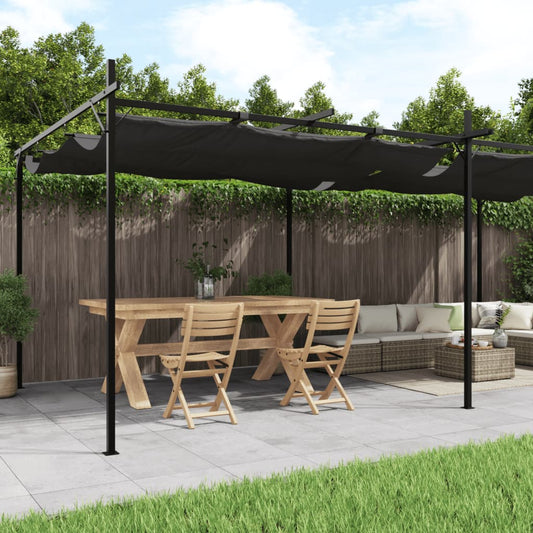 vidaXL Pergola with Retractable Roof Anthracite 589x292x230 cm