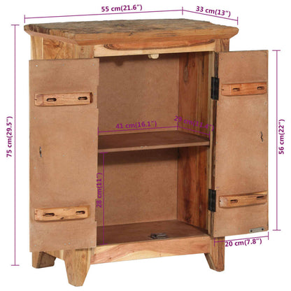 vidaXL Sideboard 55x33x75 cm Solid Wood Acacia and Reclaimed
