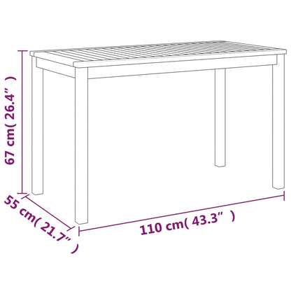 vidaXL Garden Table | Natural Wood | Solid Acacia Wood | Medium | Durable