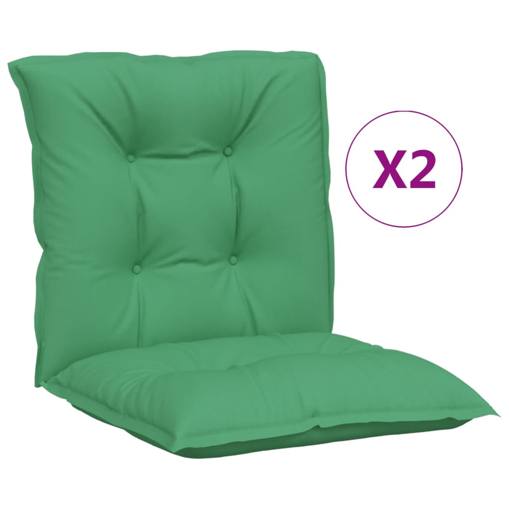 vidaXL Garden Lowback Chair Cushions 2 pcs Green 100x50x7 cm Fabric