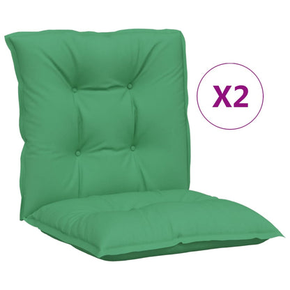 vidaXL Garden Lowback Chair Cushions 2 pcs Green 100x50x7 cm Fabric