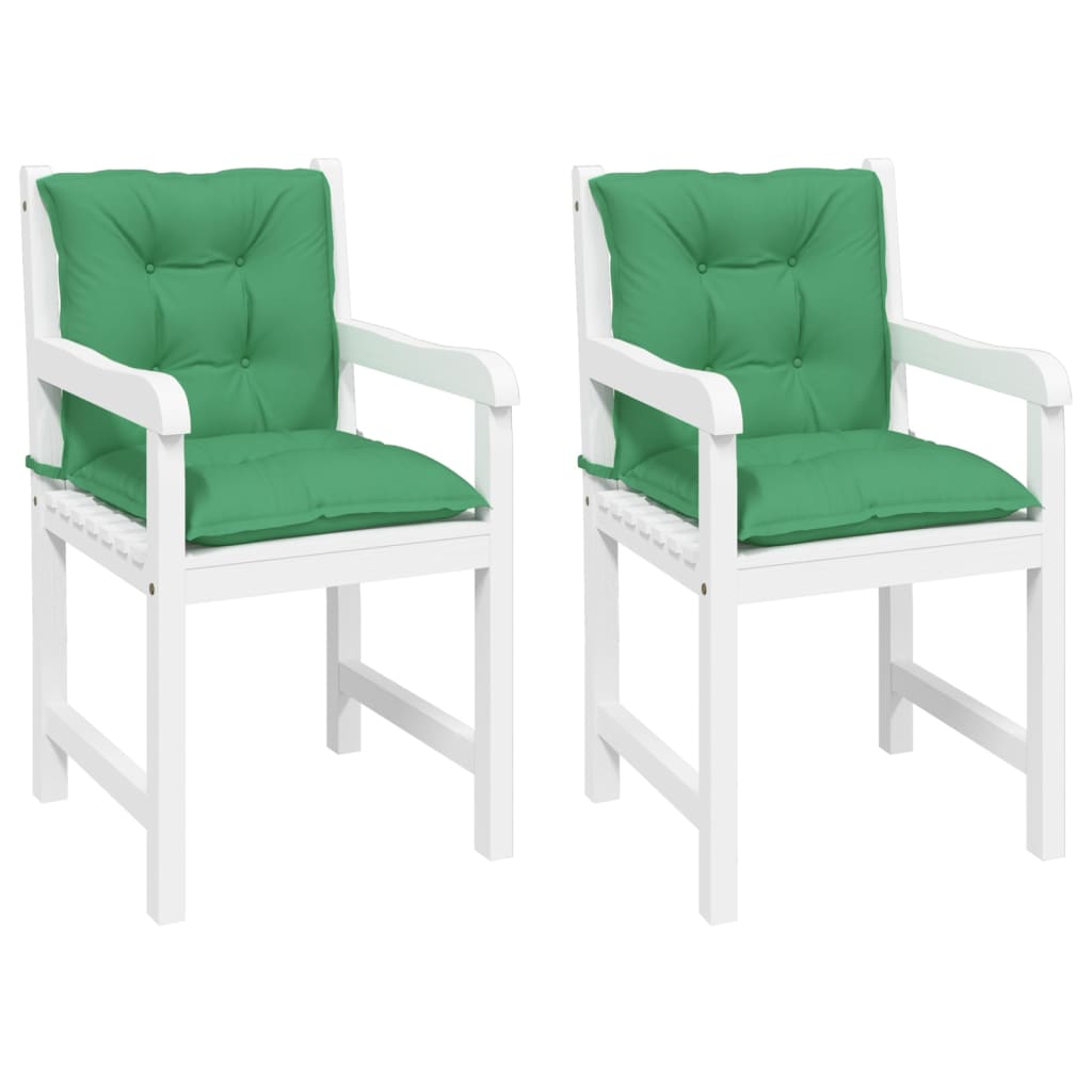 vidaXL Garden Lowback Chair Cushions 2 pcs Green 100x50x7 cm Fabric