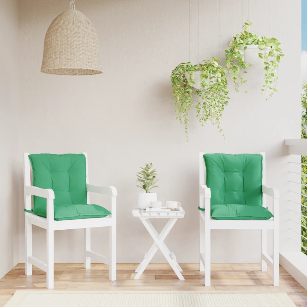 vidaXL Garden Lowback Chair Cushions 2 pcs Green 100x50x7 cm Fabric