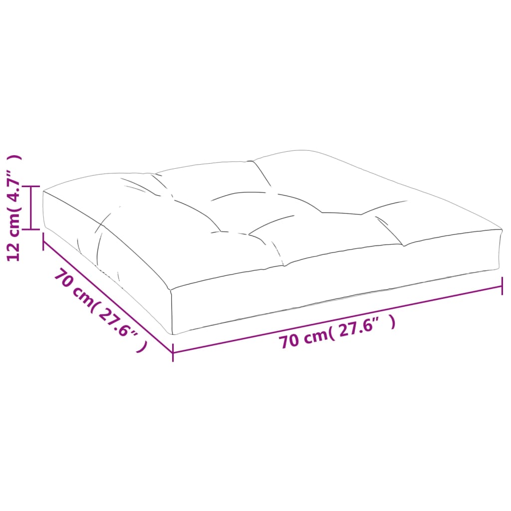vidaXL Pallet Cushion Taupe 70x70x12 cm Fabric