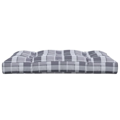 vidaXL Pallet Cushion Grey Check Pattern 120x80x12 cm Fabric