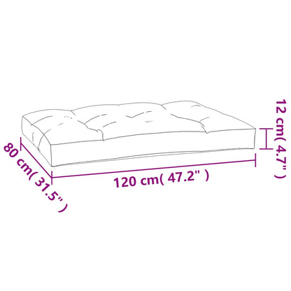 vidaXL Pallet Cushion Grey Check Pattern 120x80x12 cm Fabric