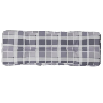 vidaXL Pallet Cushion Grey Check Pattern 120x40x12 cm Fabric