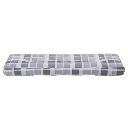 vidaXL Pallet Cushion Grey Check Pattern 120x40x12 cm Fabric