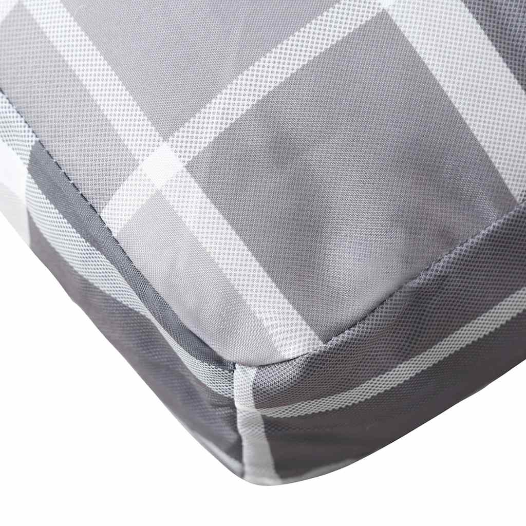 vidaXL Pallet Cushion Grey Check Pattern 120x40x12 cm Fabric
