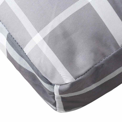 vidaXL Pallet Cushion Grey Check Pattern 120x40x12 cm Fabric