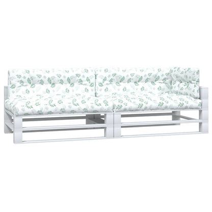 vidaXL Pallet Cushions 5 pcs Leaf Pattern Fabric