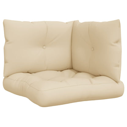 vidaXL Pallet Cushions 3 pcs Beige Fabric