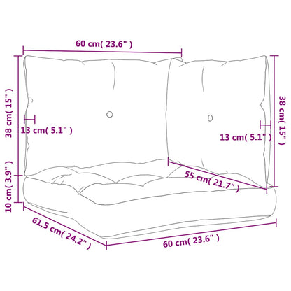 vidaXL Pallet Cushions 3 pcs Beige Fabric