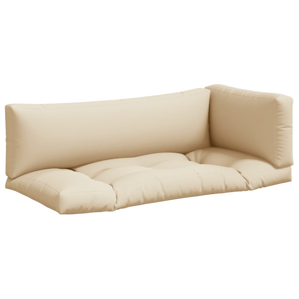 vidaXL Pallet Cushions 3 pcs Beige Fabric