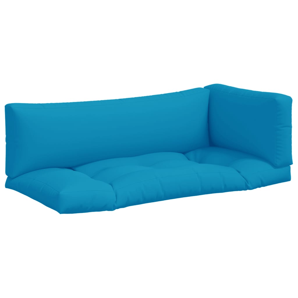 vidaXL Pallet Cushions 3 pcs Light Blue Fabric