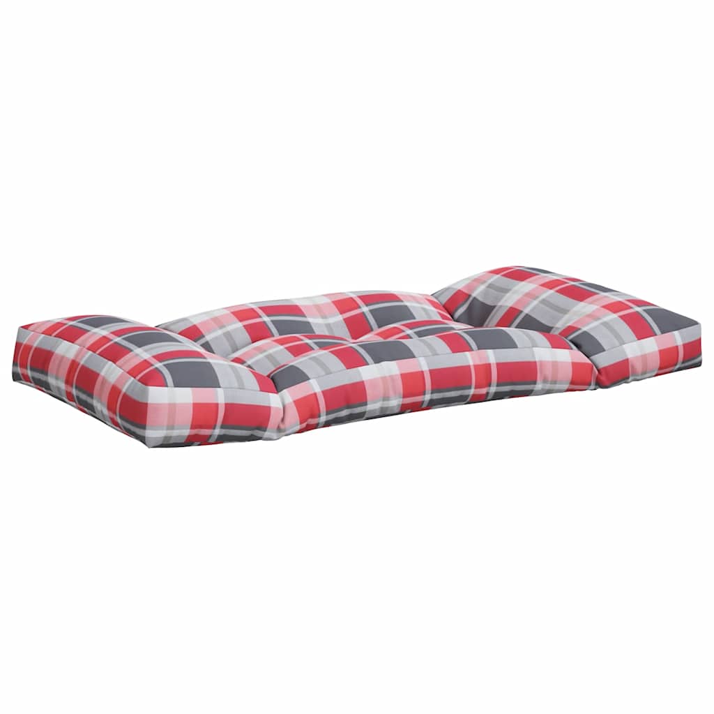vidaXL Pallet Cushions 3 pcs Red Check Fabric