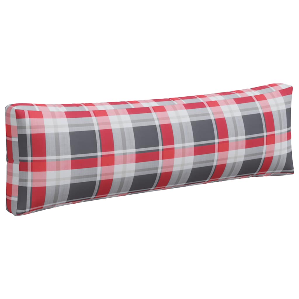 vidaXL Pallet Cushions 3 pcs Red Check Fabric