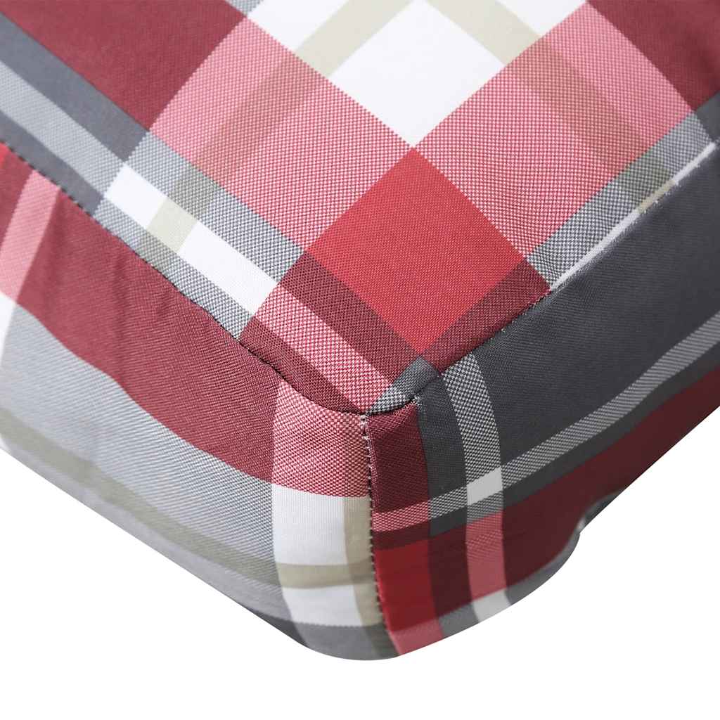 vidaXL Pallet Cushions 3 pcs Red Check Fabric