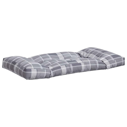 vidaXL Pallet Cushions 3 pcs Grey Check Fabric