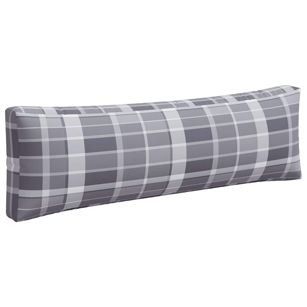 vidaXL Pallet Cushions 3 pcs Grey Check Fabric