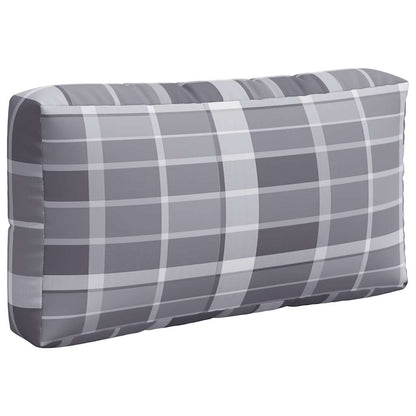 vidaXL Pallet Cushions 3 pcs Grey Check Fabric
