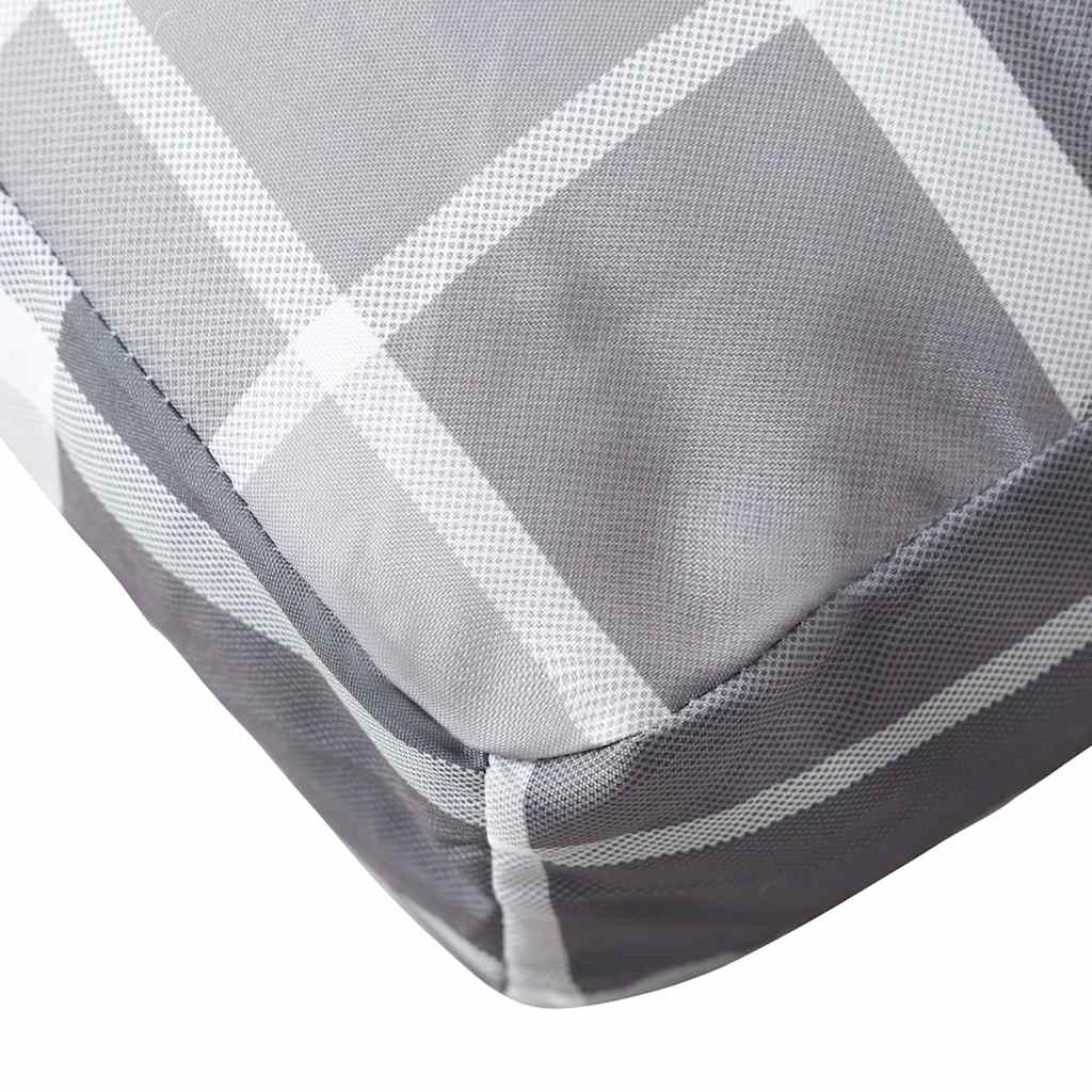 vidaXL Pallet Cushions 3 pcs Grey Check Fabric