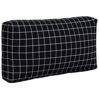 vidaXL Pallet Cushions 3 pcs Black Check Pattern Oxford Fabric