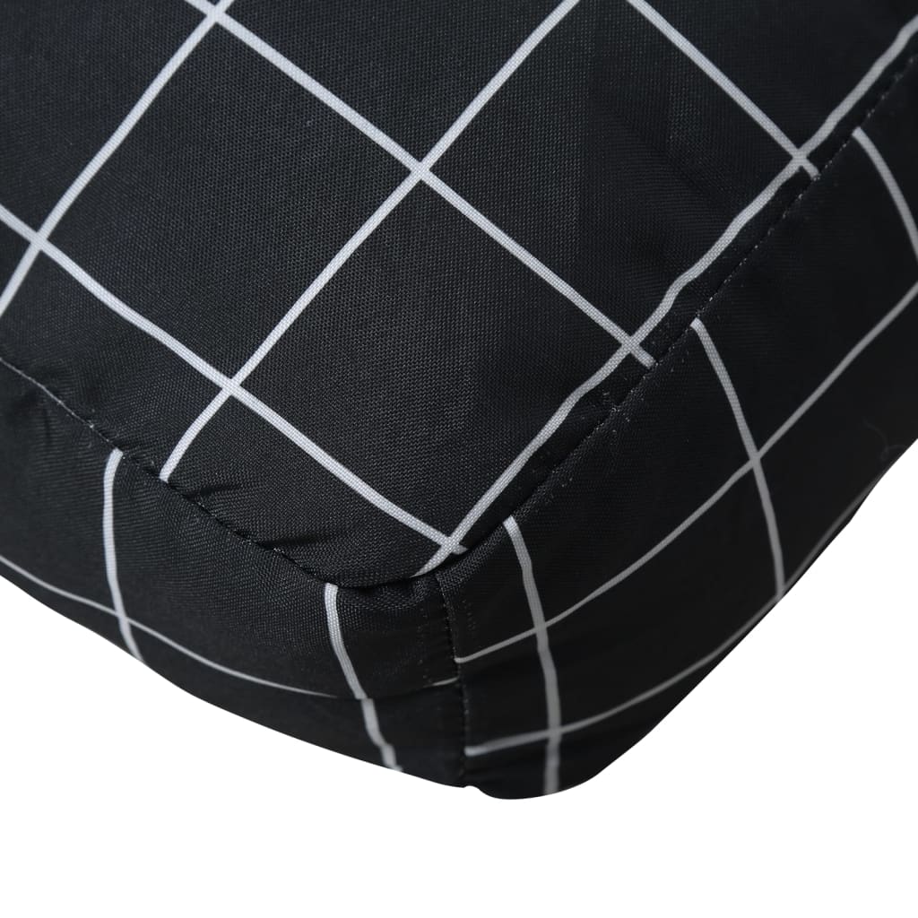 vidaXL Pallet Cushions 3 pcs Black Check Pattern Oxford Fabric