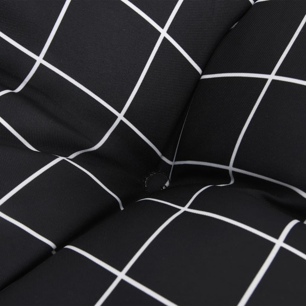vidaXL Pallet Cushions 3 pcs Black Check Pattern Oxford Fabric