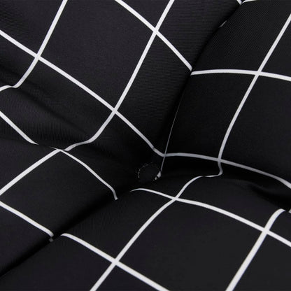 vidaXL Pallet Cushions 3 pcs Black Check Pattern Oxford Fabric