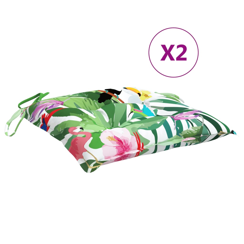 vidaXL Chair Cushions 2 pcs Multicolour 40x40x7 cm Fabric