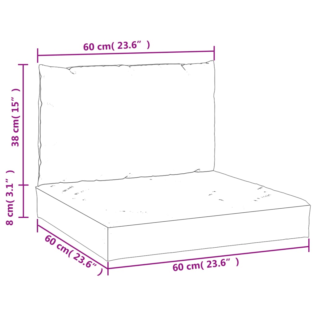 vidaXL Pallet Cushions 2 pcs Wine Red Oxford Fabric