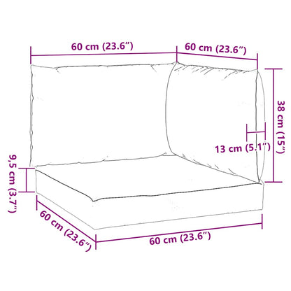 vidaXL Pallet Cushions 3 pcs Grey Oxford Fabric