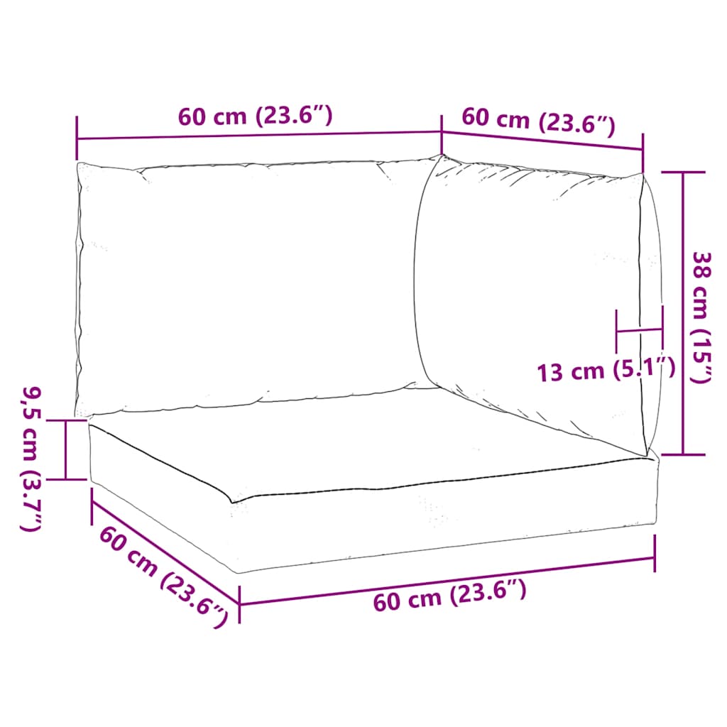 vidaXL Pallet Cushions 3 pcs Green Oxford Fabric