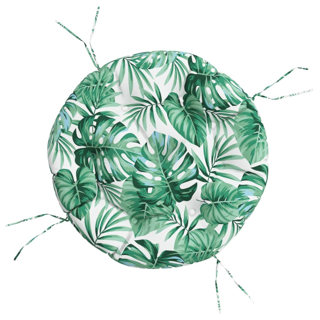 vidaXL Round Cushion Leaf Pattern Ø 60 x11 cm Oxford Fabric