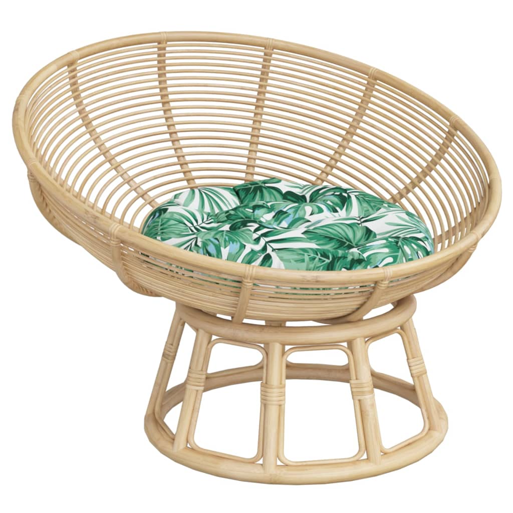 vidaXL Round Cushion Leaf Pattern Ø 60 x11 cm Oxford Fabric