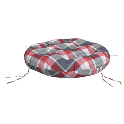 vidaXL Round Cushion Red Check Pattern Ø 60 x11 cm Oxford Fabric
