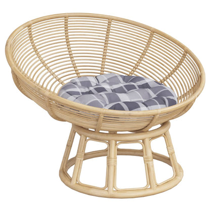 vidaXL Round Cushion Grey Check Pattern Ø 60 x11 cm Oxford Fabric