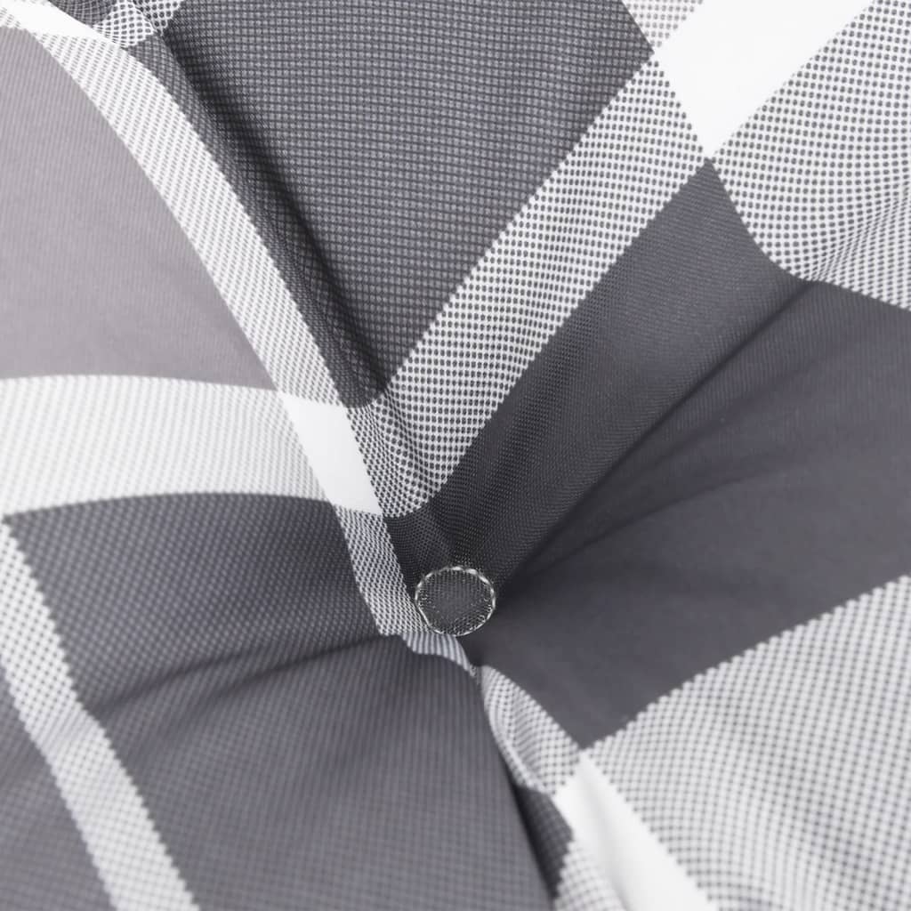 vidaXL Round Cushion Grey Check Pattern Ø 60 x11 cm Oxford Fabric