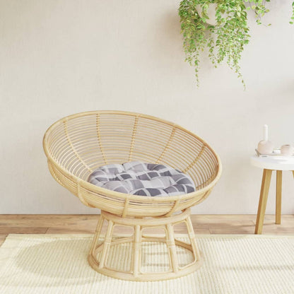 vidaXL Round Cushion Grey Check Pattern Ø 60 x11 cm Oxford Fabric