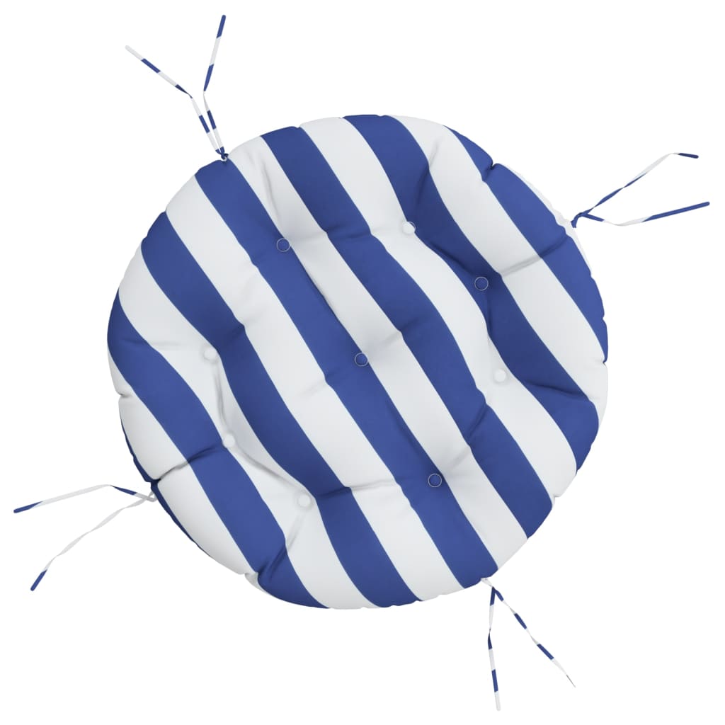 vidaXL Round Cushion Blue&White Stripe Ø 60 x11 cm Oxford Fabric